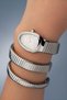 Unisex Women Men Vintage Silver Steel Winding Snake Pattern New Season Wristwatch - 3