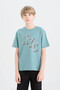 100% Cotton Crew Neck Printed Short Sleeve T-Shirt for Boys (25 Sm)