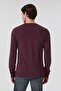 Renzo Men's 100% Cotton O-Neck Long Sleeve T-Shirt Claret Red - 3