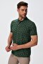 Newpine Men's 100% Cotton Polo Collar T-Shirt Dark Green - 3