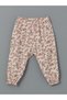 Lcw Baby Ecru Crew Neck Printed Baby Girl Blouse and Pants 2Pcs - 4