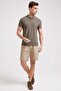 Miless men's polo collar t-shirt khaki - 2