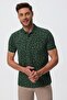 Newpine Men's 100% Cotton Polo Collar T-Shirt Dark Green - 2