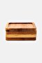 4 Pcs Wooden Coaster Set, Light Brown