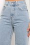Ice Blue Snow Wash Loose Palazzo Wideleg Jean Power Lycra Women's High Waist Shapewear 2024 - 2