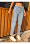 Zero Max High Waist Blue Mom Jeans Lycra Flexible Jeans (Buy 1 Size Larger) - 4