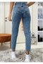 By-4325 Penolope Women's Snow Wash Jeans Stone High Waist Mom Skinny Leg Jeans - 3