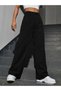 A141696 Women's Black Loose Fit Jeans High Waist Wide Leg Denim Pants Boyfriend Casual