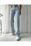Snow Wash Lycra Super High Waist Loose Jeans