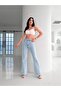 Flared Leg Jeans Blue Snow Wash Extra Lycra High Waist Long Leg (FINDER) - 5