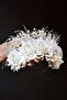 Glass Beaded White Rose Feather Princess Bridal Henna Crown