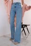 By-1240 Penolope Women's Mund Natural Wide Leg Jeans Stone High Waist Boyfriend Loose Denim Pants - 8