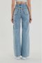 Snow Blue High Waist Loose Trousers, Wide Leg Trousers, Wide Leg Trousers Washed Palazzo 2024 - 3