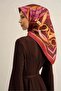 Burgundy Purple Chain Belt Pattern Pure Silk Sura Woven Scarf-E25Ya9315D01-54-Kvs0666 - 2