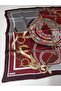 Burgundy Gray Chain Belt Pattern Pure Silk Tivil Woven Scarf-E25Ya9315D02-31-Kvs0664 - 8