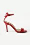 Sandra Leather Back Heart Detail Red High Heels - 2