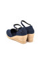 Real Handcrafted Heel Closed Ankle Strap Linen Espadrille Wedge Heel Handmade - 3