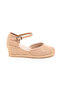 Real Handcrafted Heel Closed Ankle Strap Linen Espadrille Wedge Heel Handmade