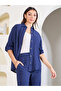 Oversized Crinkle Textured Shirt with Roll Up Sleeves - 5