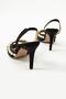 Perla Leather Pearl Detail Black Heeled Shoes - 5