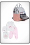 2 Piece 100% Cotton Hospital Outlet and Waterproof Stain Resistant Baby Care Backpack Set