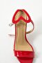 Sandra Leather Back Heart Detail Red High Heels
