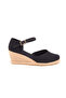 Real Handcrafted Heel Closed Ankle Strap Linen Espadrille Wedge Heel Handmade