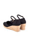 Real Handcrafted Heel Closed Ankle Strap Linen Espadrille Wedge Heel Handmade - 3