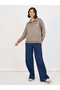 Oversized Longline Polo Sweatshirt with Embroidery Detail - 2