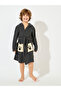Bear Pattern Terry Hooded Bathrobe