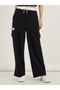 Contrast Waistband Cargo Joggers with Drawstring - 2