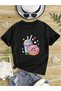 Donut and Milkshake Children's T-Shirt Combed Crew Neck T-Shirt for Kids