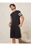 Striped Sleeve Detailed T-Shirt and Shorts Set