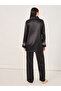 Contrast Piping Detail Longline Shirt and Pyjama Set - 4