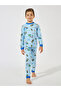 Cartoon Printed Cotton Long Sleeve T-Shirt & Pyjama Set