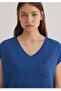 V-Neck Loose Fit Single Pocket T-Shirt - 4