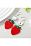 RED Acrylic board fruit super cute white flowers red strawberries summer personality exaggerated ear - 4