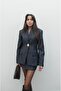 Dark Blue Forman Skirt Jacket Denim Set - 5