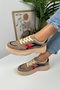 Daily Women's Mink Navy Blue Red Sneaker High Sole Lace Tiger Stripe Shoes 032 - 2