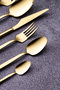 Mango Kitchen Helen Gold Steel Stainless 6 Person 36 Piece Cutlery Set 18/10 304 - 6