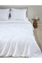 Miroiter Double 100% Cotton Glittery Satin Bed Sheet Piece Duvet Cover Set - White/Gold - 3