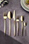 Mango Kitchen Helen Gold Steel Stainless 6 Person 36 Piece Cutlery Set 18/10 304