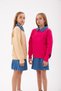 Girl's Jeans Collar Raised Sweatshirt Pleated Denim Skirt Set of 2 - 5
