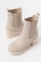 5109-3056 Beige Elastic Thick Heeled Daily Women's Boots - 5