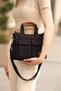 Women's Canvas Fabric Double Pocket Shoulder Bag - 3