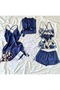 Navy Blue Silk Satin Boxed 7 Piece Giant Bridal Set 6862