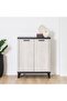 Kirwin 2-door | 14-pair Shoe Cabinet - Grey Oak/black L80xw38xh97cm - 4