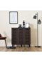 Jax 3-door Shoe Cabinet - Walnut L90xw32xh91cm