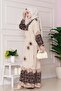 Leopard Patterned Robe Viscon Dress-Beige - 3