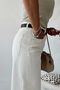 Penolope Women's Cream Color High Waist Wide Leg Jean - 3